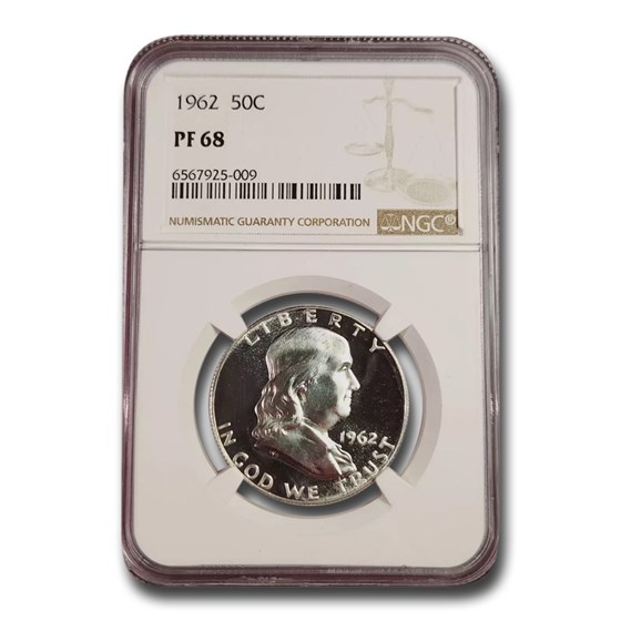 1962 Franklin Half Dollar PF-68 NGC 1962 Franklin Half Dollar PF-68 NGC